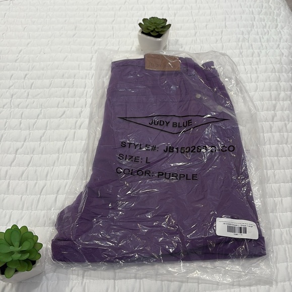 🏝️NEW!🏝️ JUDY BLUE | High Waist Tummy Control Purple Shorts - Style #150268 - Picture 4 of 6